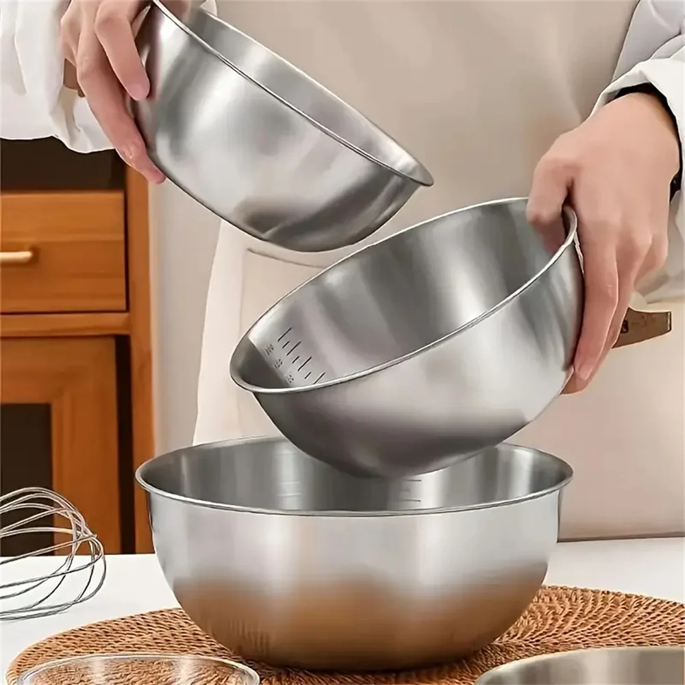 1～3個のステンレス製ボウルセット、計量機能付き、調理、ベー - Kitchen Gadgets Storage のレビューと価格