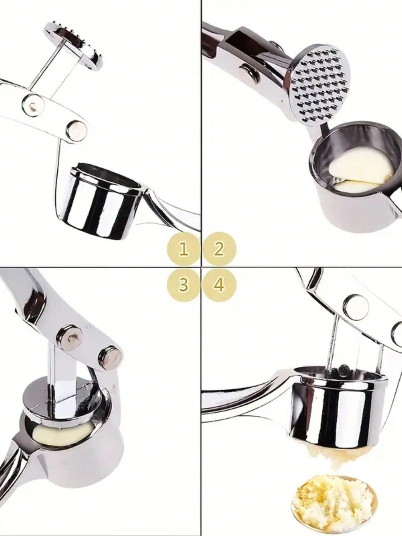 キッチンガーリックプレスクラッシャーミンサーステンレス鋼ガー - Kitchen Gadgets Ninja のレビューと価格