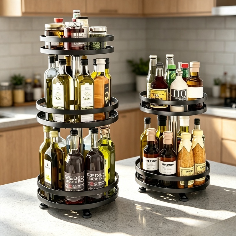 360 °   回転式スパイスターンテーブル キッチンカウン - Kitchen Gadgets Storage Ideas のレビューと価格