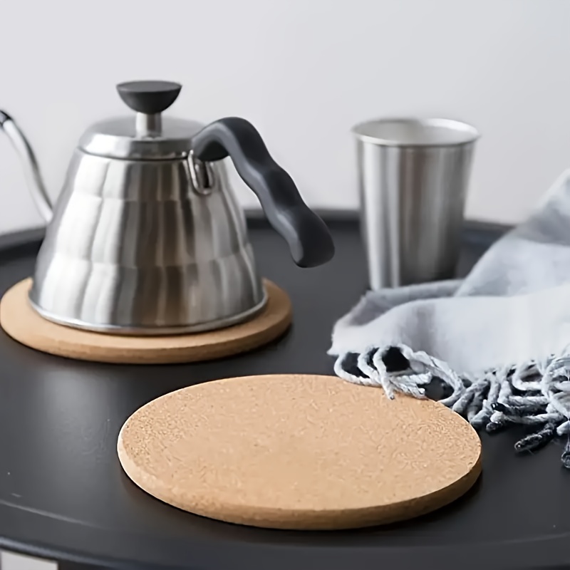 4 個コルクポットマット耐熱ラウンドパンホルダーボウルプレー - Kitchen Gadgets In Japan のレビューと価格