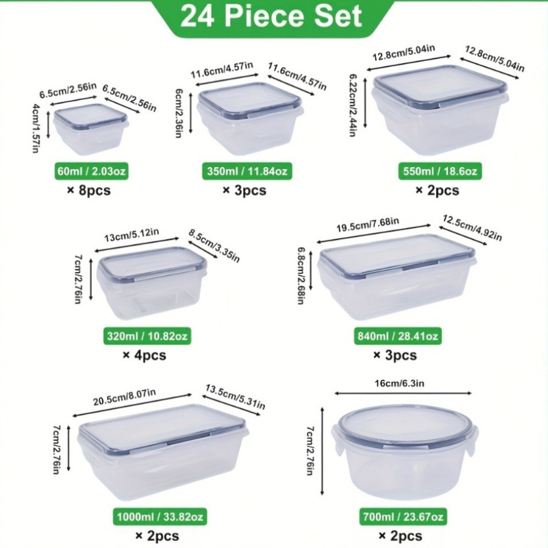 48個入り BPAフリー食品保存容器セット – キッチン、パ - Kitchen Gadgets Storage のレビューと価格