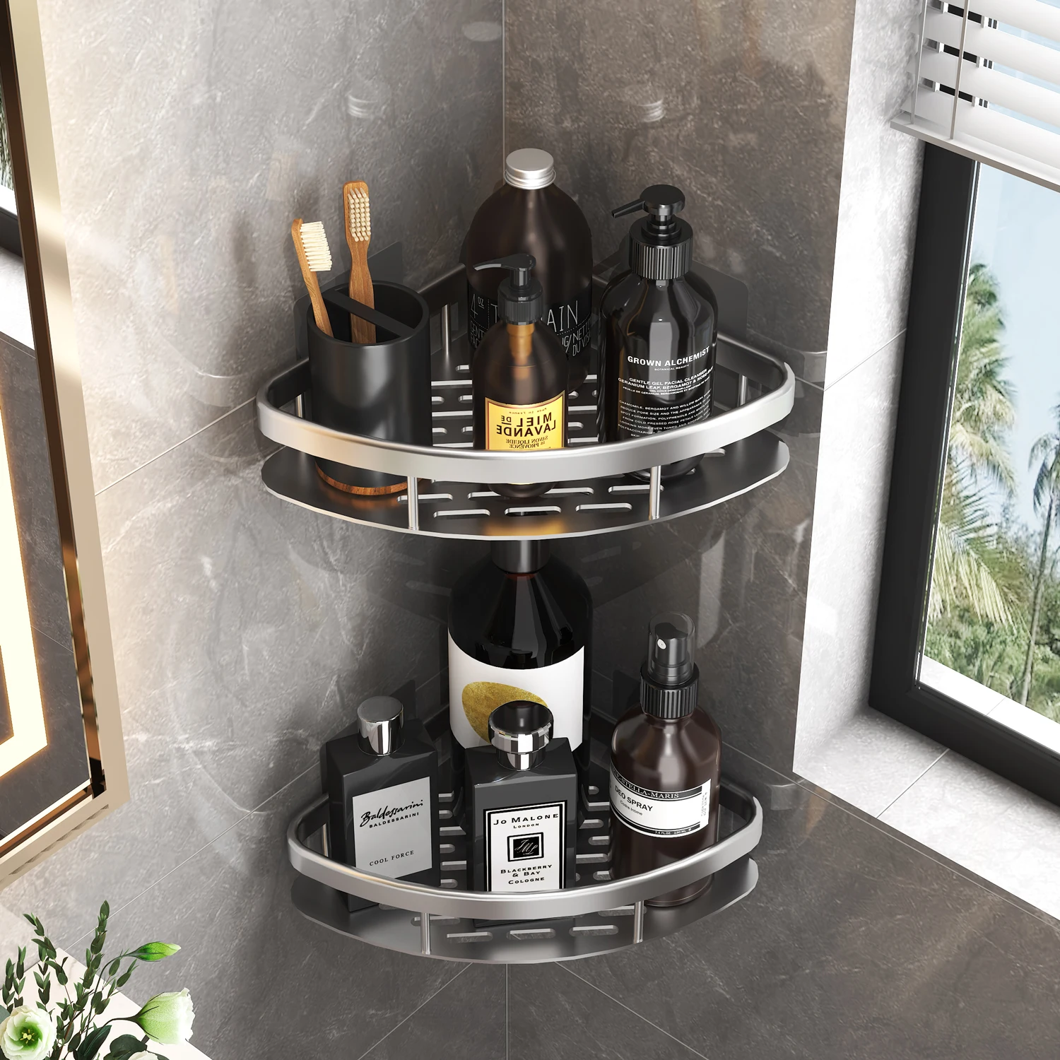 バスルームシェルフ キッチン収納オーガナイザー アルミ合金  - Kitchen Gadgets Storage Ideas のレビューと価格